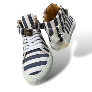 Buscemi Women’s Striped Italian Jacquard Canvas High-Tops / Silver-Tone Hardware